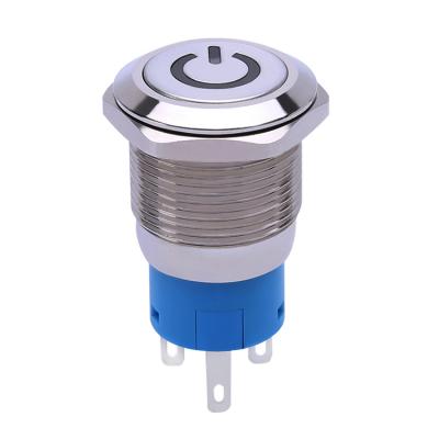 19mm ring power symbol momentary push button switch