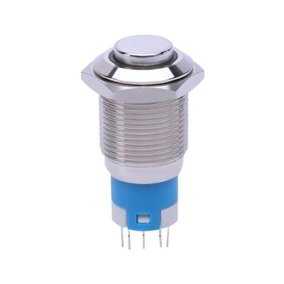 1NO1NC 3 pin 16mm single pole metal push button switch