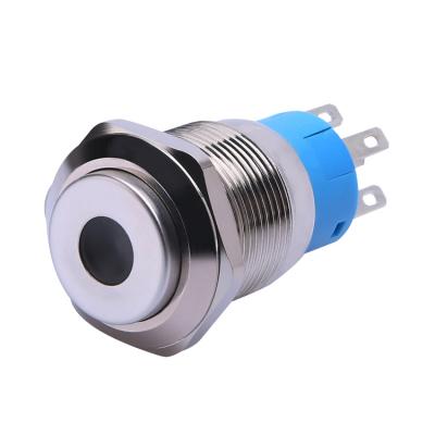 19mm 12 volt waterproof metal push button reset switch